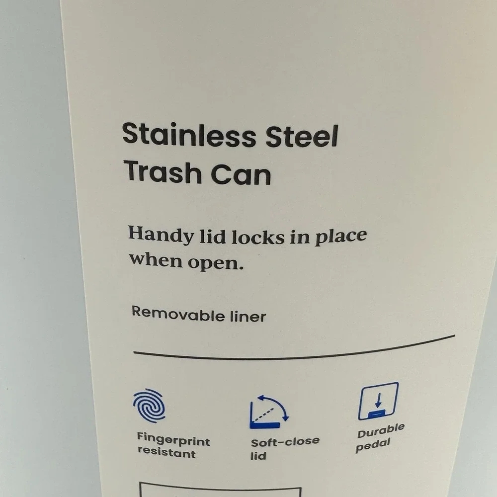 (White) Brightroom Stainless Steel Trash Can 1.3 Gallon / 5L 11